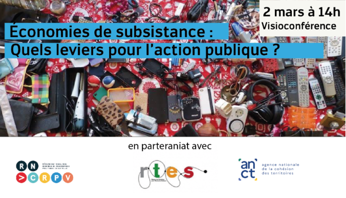 Bannière de la rencontre "Économies de subsistance : quels leviers pour l’action publique ?"